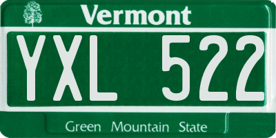 VT license plate YXL522