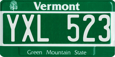 VT license plate YXL523