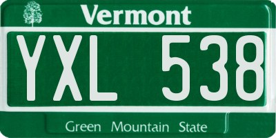 VT license plate YXL538