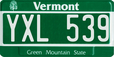 VT license plate YXL539