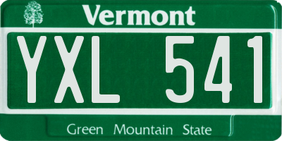 VT license plate YXL541