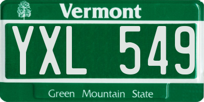 VT license plate YXL549