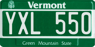 VT license plate YXL550