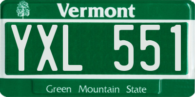 VT license plate YXL551