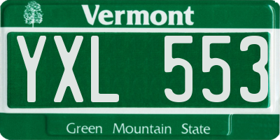 VT license plate YXL553