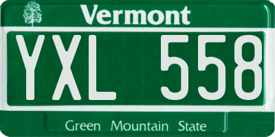 VT license plate YXL558