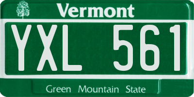 VT license plate YXL561