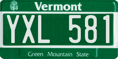 VT license plate YXL581