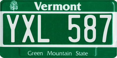 VT license plate YXL587