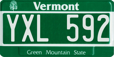 VT license plate YXL592