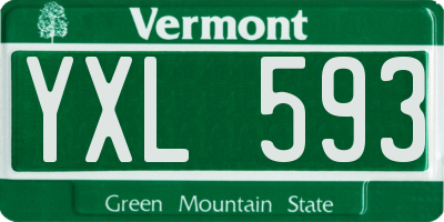 VT license plate YXL593