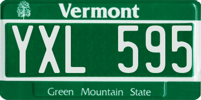 VT license plate YXL595
