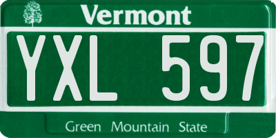 VT license plate YXL597