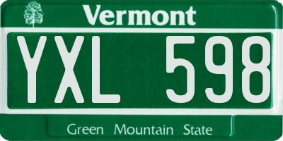 VT license plate YXL598