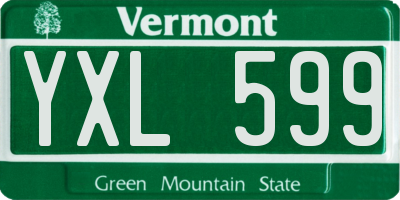 VT license plate YXL599