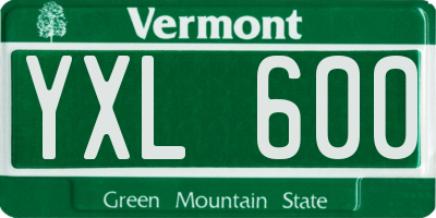 VT license plate YXL600
