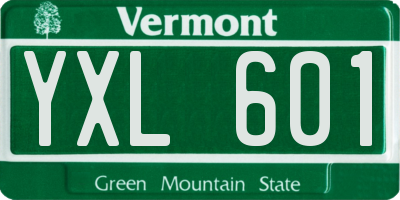 VT license plate YXL601
