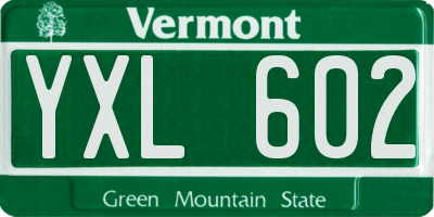 VT license plate YXL602