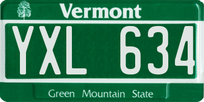 VT license plate YXL634