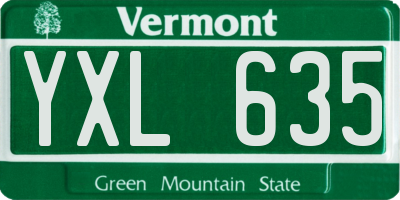 VT license plate YXL635