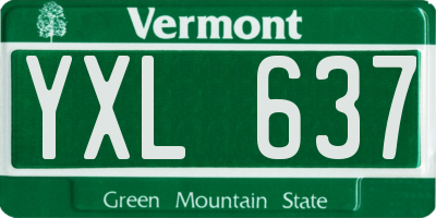 VT license plate YXL637