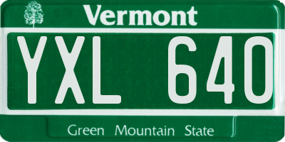 VT license plate YXL640