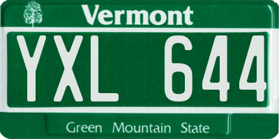 VT license plate YXL644