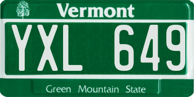 VT license plate YXL649
