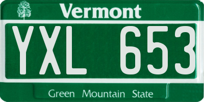 VT license plate YXL653