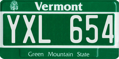 VT license plate YXL654