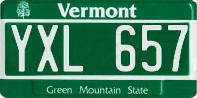 VT license plate YXL657