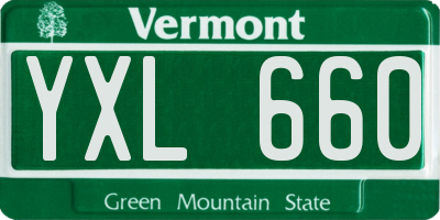 VT license plate YXL660
