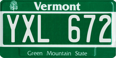 VT license plate YXL672