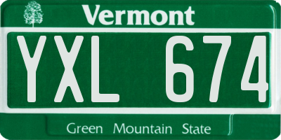 VT license plate YXL674
