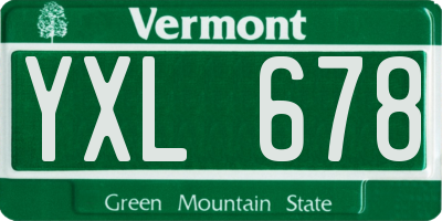 VT license plate YXL678