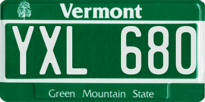 VT license plate YXL680