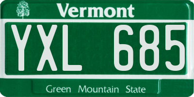 VT license plate YXL685
