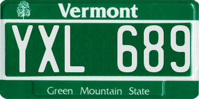 VT license plate YXL689