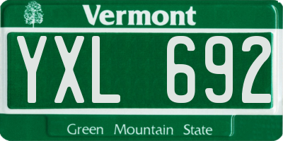VT license plate YXL692