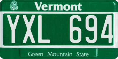 VT license plate YXL694