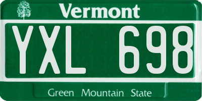 VT license plate YXL698