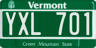 VT license plate YXL701