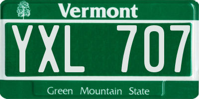 VT license plate YXL707