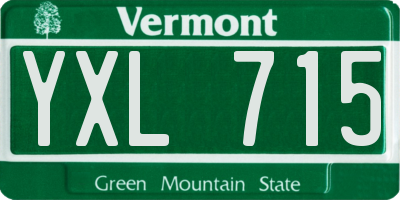 VT license plate YXL715