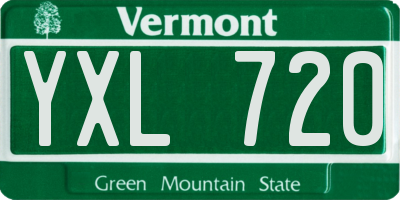 VT license plate YXL720