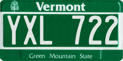 VT license plate YXL722