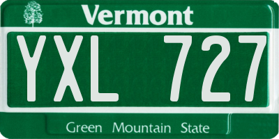 VT license plate YXL727