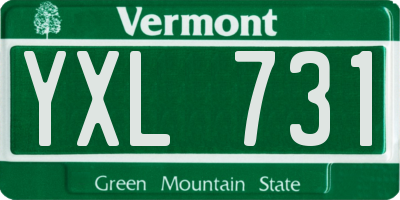 VT license plate YXL731