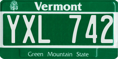 VT license plate YXL742