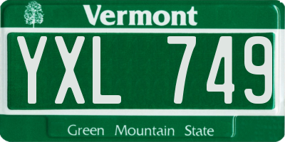 VT license plate YXL749